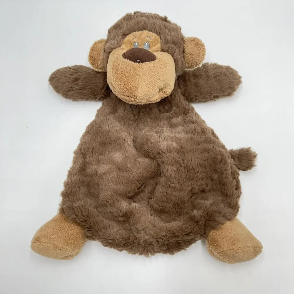 Petting Zoo Brown Tan Monkey Lovey Unstuffed Security Blanket Plush Toy 2016
